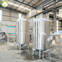 Cuve de fermentation sous pression Charmat en acier inoxydable 2KL pour vin mousseux, avec enveloppe de refroidissement, pour vignobles commerciaux