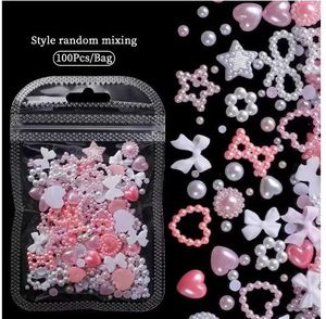 Adornos de Resina para Uñas, Corazón Hueco, Perla, Mariposa, Diamante, Accesorios de Joyería para Manicura Kawaii - Product Image 5