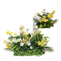 Kunstzijde handgemaakte bloemstukken, staande displays voor winkels, etalages, showroomstyling, bruiloften, feestdagen, evenementen.