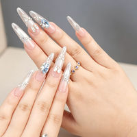 Ongles à presser en acrylique faits main personnalisés, faux ongles en gros, dégradé papillon de luxe, 10 pièces, capsules à presser