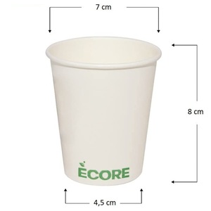 Vasos de cartón blanco biodegradable de 300ml, papel reciclado ecológico, 6x50 Uds., vasos desechables para fiestas y eventos - Product Image 2
