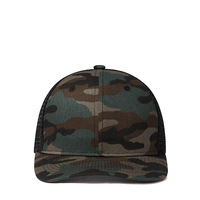 Conception personnalisée Logo brodé Casquette de camionneur Casquette en coton Vente en gros Hip Hop Fashion Mesh Hat Sports Outdoor-Friendly Military Green