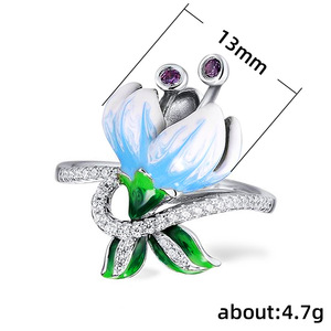 Elegante Anello a Fiore per Donne, Gioiello da Dito alla Moda - Product Image 5
