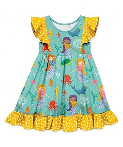 Robes d'été en coton tricoté pour bébés filles, motif dessin animé, en gros, en stock, prêtes à expédier - Product Image 2
