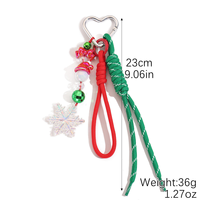 Porte-clés de Noël mignon en forme de cerise, breloque de sac perlée, porte-clés festif rouge et vert, cadeau pour elle