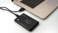 Lector de Tarjetas Inteligentes RFID NFC 213 de 13.56Mhz, Lector de Tarjetas RFID de Escritorio Negro, Lector y Escritor de Tarjetas USB para Tabletas