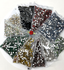 Chanceux 4A qualité <span class=keywords><strong>plus</strong></span> de 30 couleurs trou central en cristal à dos plat coudre sur strass trou unique pour robe de mariée mariée - Product Image 6