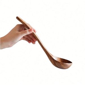 Ustensiles de cuisine 26/10.2IN, cuillère à salade en bois d'acacia et de teck, fabriquée à la main, pour la cuisine - Product Image 2