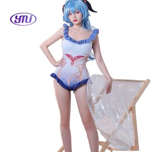 Traje de Baño <span class=keywords><strong>Ganyu</strong></span>, Disfraz de Genshin Impact, Traje de Baño Unisex Elástico de Poliéster para Adultos - Product Image 1