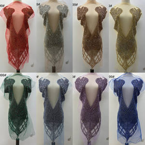 新しいファッションウェディング手作りラインストーンボディス襟ネックレスパッチアップリケ縫い付けパーティーDIY - Product Image 4