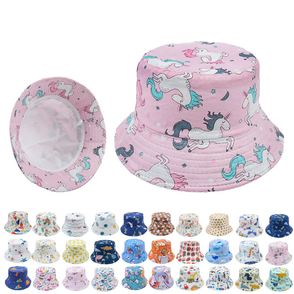 HJH222 Kids Lente Herfst Cartoon Baby Emmer Cap Katoen Visser Hoeden Kinderen Zomer Peuter Jongens Meisjes Zon Emmer Hoeden