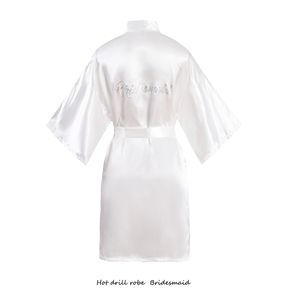 Batas de Novia de Satén Sedoso con Pedrería, para Damas de Honor, Madres del Novio, Batas de Boda, Kimono para Despedida de Soltera, Ropa de Dormir - Product Image 5