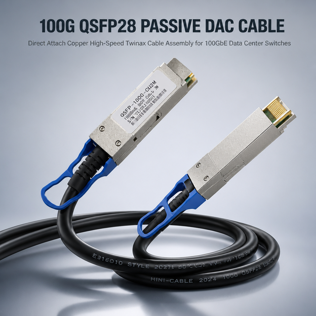 100G QSFP28 to QSFP28 DAC Cable Passive Direct Attach Copper High Speed Cable Assembly for Data Center Switch Server