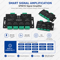 Extenseur de signal LED longue portée SP901E, 4 groupes de sorties, 5-24V, amplificateur de signal à boîtier métallique pour extension de bande adressable