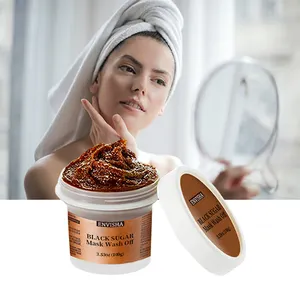 Maschera esfoliante viso naturale lavare la pelle del viso Scrub maschera allo zucchero nero per uomini e donne