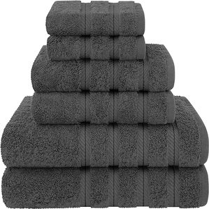 6-Piece Dyed <b>Towel</b> <b>Set</b> 100% Soft Ring Spun Cotton Includes 2 <b>Bath</b> <b>Towels</b> 2 Hand <b>Towels</b> 2 Washcloths Antimicrobial Quick-Dry Very - Product Image 6
