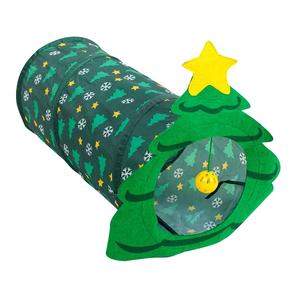Túnel navideño para gatos, juguetes de actividad de animales pequeños para gatitos y conejitos de interior, tubos y túneles para gatos de interior - Product Image 2