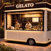 Chariot alimentaire préfabriqué 10ft 20ft, Remorques alimentaires, Mini conteneur pop-up pour restauration rapide, Cafés, Bar mobile, Camion de crème glacée avec cuisine complète