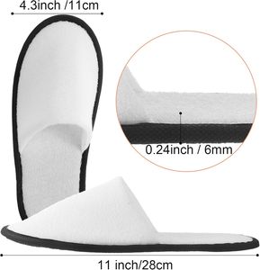 Pantuflas Desechables Personalizadas de 5 Estrellas, Económicas, de Lujo, Ecológicas, Certificadas, Suaves, Cerradas, Lavables, de Felpa de Coral Blanca, Unisex, para Uso en Hoteles - Product Image 2