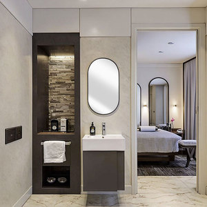 Venta al por mayor pequeño moderno fregadero <span class=keywords><strong>de</strong></span> cerámica pintura <span class=keywords><strong>de</strong></span> pared <span class=keywords><strong>baño</strong></span> vanidad gabinete <span class=keywords><strong>de</strong></span> madera E0/E1 PVC/madera contrachapada madera cerámica lavabo gabinete - Product Image 4