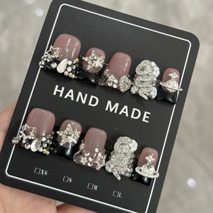TSZS Marque Privée 10 Pièces <span class=keywords><strong>Faux</strong></span> Ongles Courts Faits Main à Presser Motif Lèvres Rouges 3D et Cœur en Strass pour la <span class=keywords><strong>Saint</strong></span>-<span class=keywords><strong>Valentin</strong></span> - Product Image 6