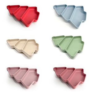 Assiettes <span class=keywords><strong>de</strong></span> noël en Silicone pour enfants, vaisselle pour bébés, plateau d'alimentation avec forte aspiration en Stock, prêt à être expédié, prix d'usine - Product Image 6