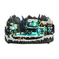 Noël nouveau lumineux musical résine grande maison patinoire pour enfants maison salon décoration artisanat européen