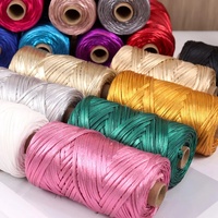 Factory Direct Sales Metallic T-Shirt Yarn Polyester Shiny Tape Yarn for Crochet Bag DIY Hand Knitting Wholesale