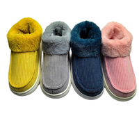 Bottines courtes d'hiver 2025 pour femmes, confortables, chaudes, en fausse fourrure, en coton, à enfiler, bottes de neige respirantes, légères, semelle extérieure en TPR