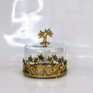 Soporte de Pastel de Cristal de Lujo con Base Metálica Decorativa, Exhibidor de Postres para Decoración del Hogar y Bodas - Product Image 3