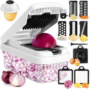 Nouveau Coupe-légumes Multifonctionnel 15-en-1 Manuel Hachoir à Légumes et Oignons Hachoir Alimentaire Coupe-légumes de Cuisine Hachoir à Carottes en Promotion - Product Image 1