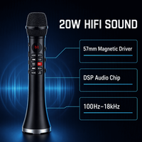 Microphone sans fil portable, micro, microfono inalambrico profesional, système de karaoké avec moniteur/écran USB OEM