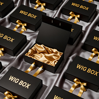 Weihnachtsgeschenkbox Maßgefertigte Luxus-Perücken- und Haarverlängerungsbox Starre Karton-Geschenkbox Schwarze Faltbare Magnetische Verpackungsbox