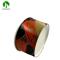 Série de bols ronds KR 150 - Bols en papier kraft jetables avec motif imprimé or rouge pour l'emballage alimentaire
