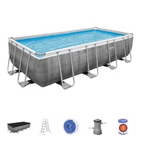 Bestway – piscine à cadre métallique 56996, ensemble de piscine rectangulaire hors sol pour enfants et adultes