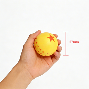 Ballon de jonglage en caoutchouc rebondissant à imprimé étoile, jouet sportif promotionnel pour enfants de 5 à 7 ans, marque JK, 57 mm - Product Image 1