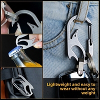 Porte-clés de voiture léger en alliage de titane, portable, pour l'extérieur, l'alpinisme, ouvre-bouteille multifonction EDC