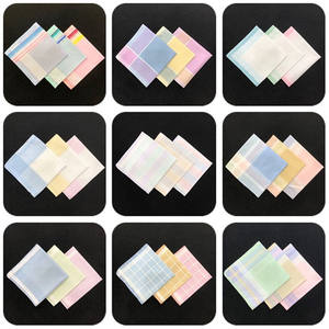 28cm Cotton Striped Handkerchief - Light Color Five-Color Mix, Soft &amp; Absorbent for <strong>Men</strong> &amp; Women (Wholesale) - Product Image 2