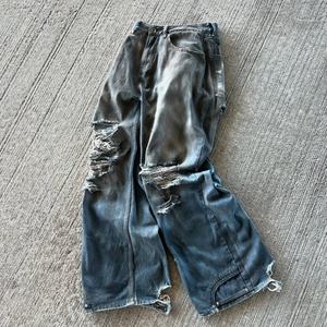 Pantalones Vaqueros de Mezclilla con Orificios Estilo Vintage Personalizados, Pantalones de Pierna Recta Desgastados de Moda al por Mayor, Jeans para Hombre - Product Image 2