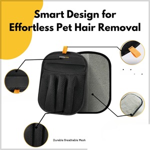 Guantes para quitar el pelo de las mascotas, paquete de 2, poliéster de grosor medio para muebles, sofá, alfombra, ropa, cuidado de mascotas - Product Image 2