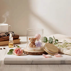 Bougie parfumée à la soja personnalisée et unique, vente en gros, cadeaux pour baby shower, bougies en forme d'ours bleu pour cadeau d'anniversaire - Product Image 5