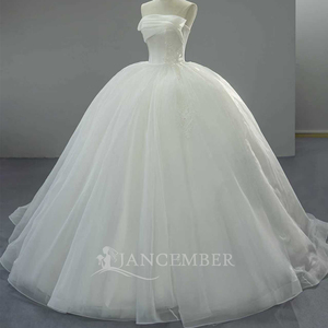 Vestido de Novia Jancember SFY345 con Escote Barco, Tela de Tul Satinado, para Fiesta de Bodas - Product Image 2