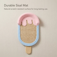 Lit pour chat en sisal en forme de sucette, 72*38*13cm, 2 en 1 : lit de repos et griffoir pour chats d'intérieur