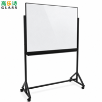 Tableau blanc magnétique mobile pour salle de classe 36x48' avec plateau à marqueurs intégral en verre trempé 4mm et structure en fer robuste