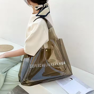 Sac à provisions en PVC transparent clair Logo personnalisé grands sacs en plastique de gelée sac cadeau fourre-tout de plage étanche - Product Image 4