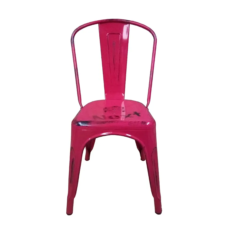 Gran oferta de muebles de exterior, silla de Metal de hierro de ocio colorida
