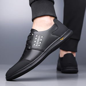 Faishion – chaussures décontractées blanches pour hommes, chaussures de marche à bout rond, respirantes, doublure en PU, semelle en caoutchouc - Product Image 4