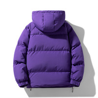 Blouson matelassé à capuche grande taille coupe ample coupe-vent épais avec fermeture éclair et multiples poches pour homme et femme
