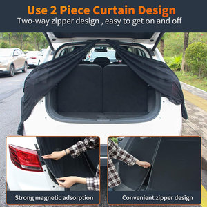 Tente magnétique de hayon de voiture en tissu Oxford Accessoires de matériel de <span class=keywords><strong>camping</strong></span> respirants SUV Van avec trappe magnétique - Product Image 4