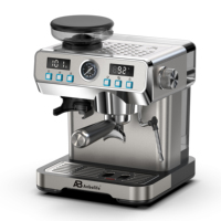 Máquina de Café Espresso Semi-Automática Profesional Anbo, Molinillo Ajustable, Presión de 15/20 Bares, Carcasa de Acero Inoxidable, Uso en Hoteles